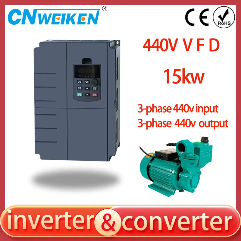 

Good quality 15kw 440V to 440V inverter VFD 3 phase Output Frequency Converter Adjustable Speed 400Hz Speed control