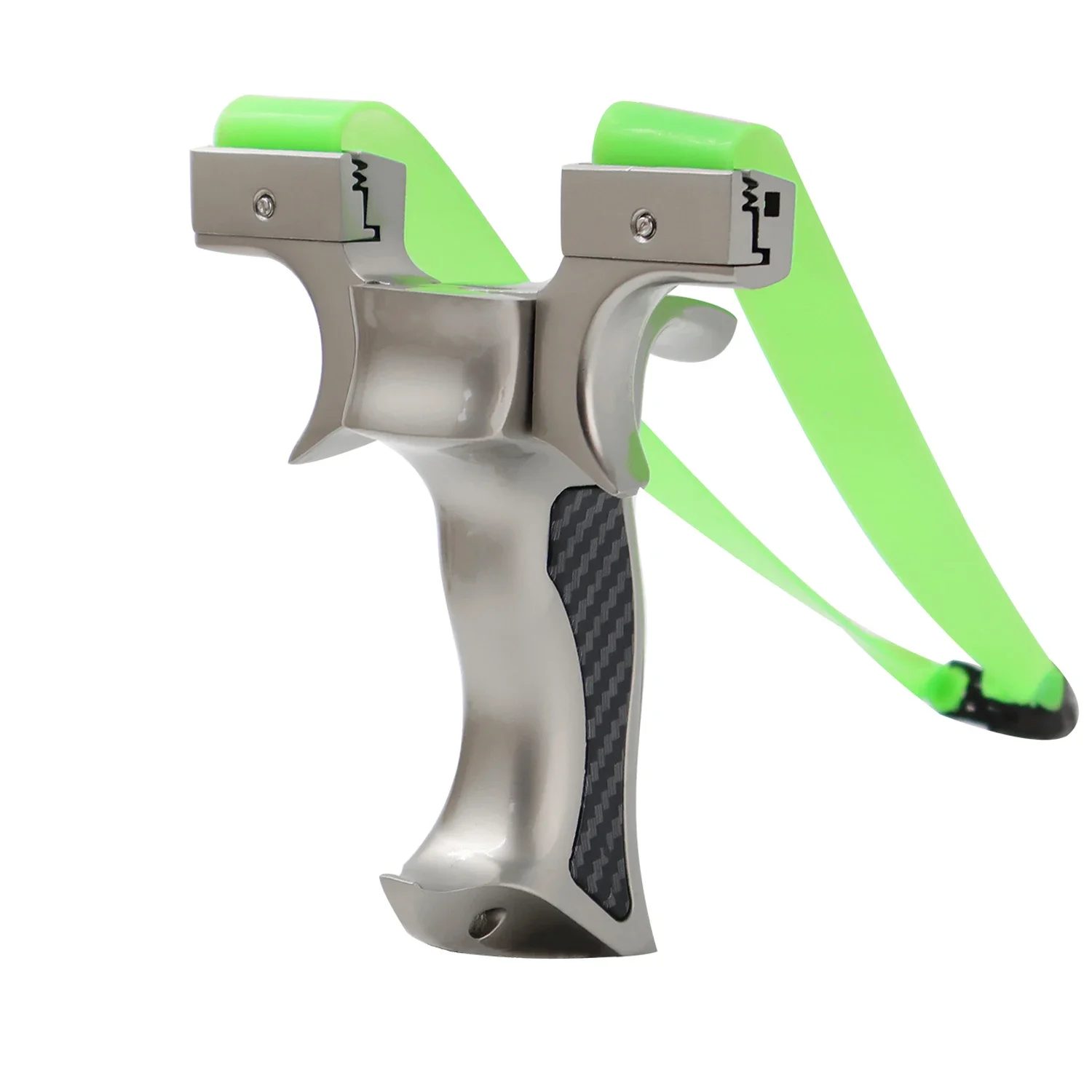 

Metal Non-slip Portable Slingshot High Quality Silver Slingshot Fiber Optic Ranging Aiming Precision Hunting Shooting Sling