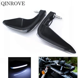 With LED Light ABS Motorcycle Handguard Hand Protector Universal For Benelli TRK 502X Kawasaki ER6N KTM 890 ADV YAMAHA FZ8 MT 03