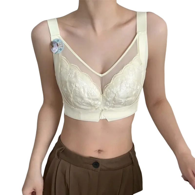 KUCLUT Ultra-Thin Bra Beauty Salon Gathered Anti-Sagging Side Fatigue Reduction Large Size Women's Underwear Gathered