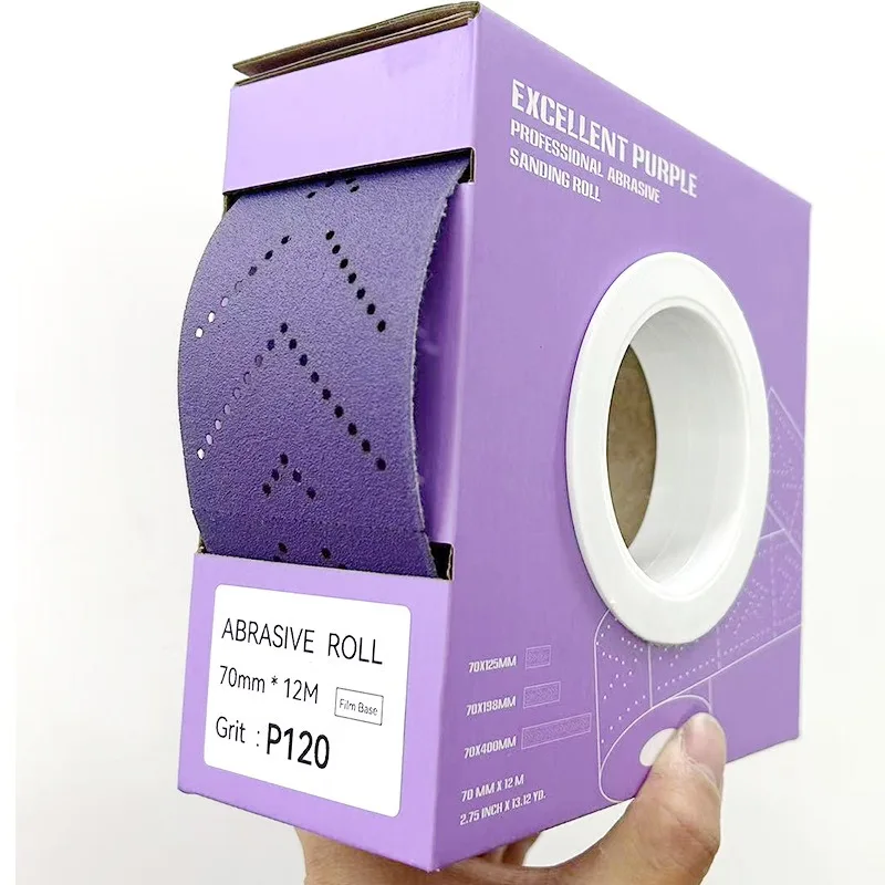 1PCS Multi-Purpose Purple Porous Sanding Paper Roll  - Auto/Furniture Polish Ceramic Abrasive Universal Use Indoor/Outdoor
