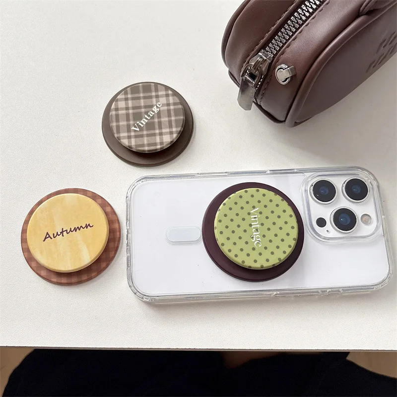 Soporte Magnético Redondo con Estampado de Leopardo de Dibujos Animados, Griptok para Teléfono, Soporte para iPhone, Compatible con Magsafe Smart Tok