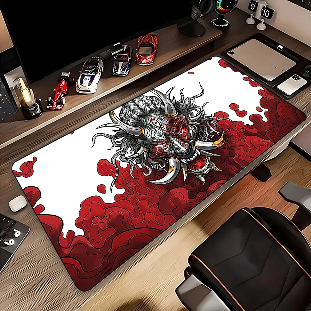 

Japanese Style Oni Gamer Mouse Pad Mousepads Locking Edge Mouse Mat Gaming Mousepad Keyboard Pads Tapis De Souris 80x30cm