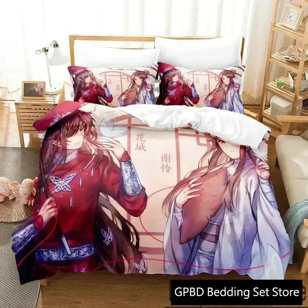 

3D Print Heaven Official's Blessing Tian Guan Ci Fu Comfortable Duvet Quilt Cover Pillowcase Bedding Set Decoration Home Textile