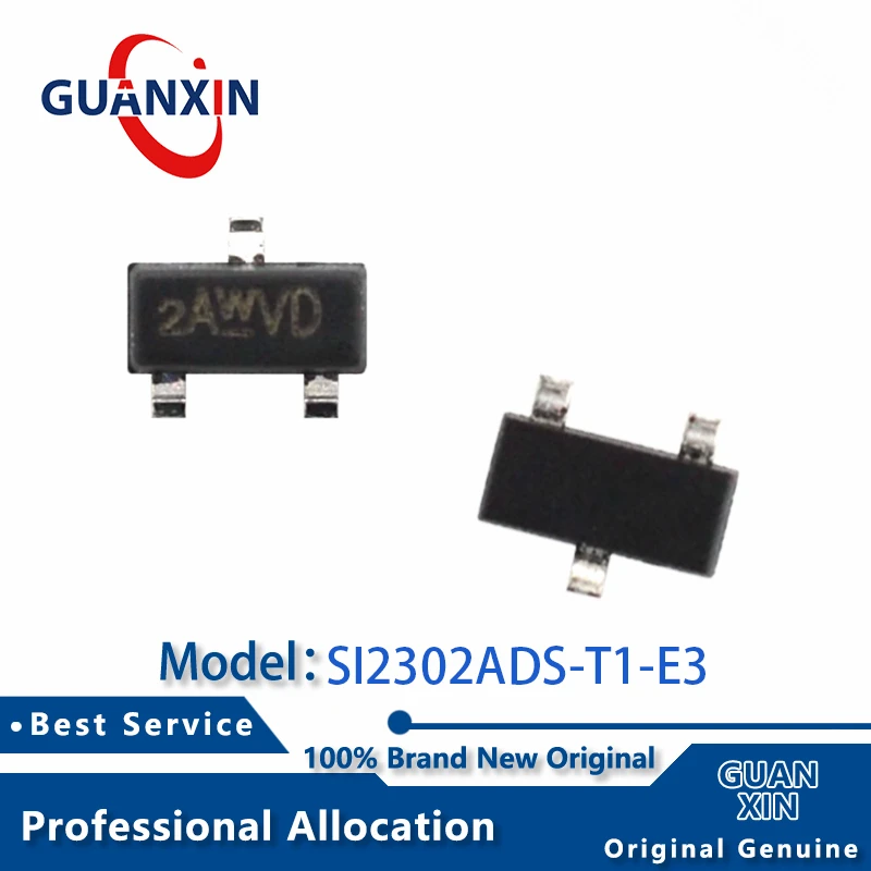 

100% New SI2302ADS-T1-E3 SOT23-3 Marking 2A SI2302