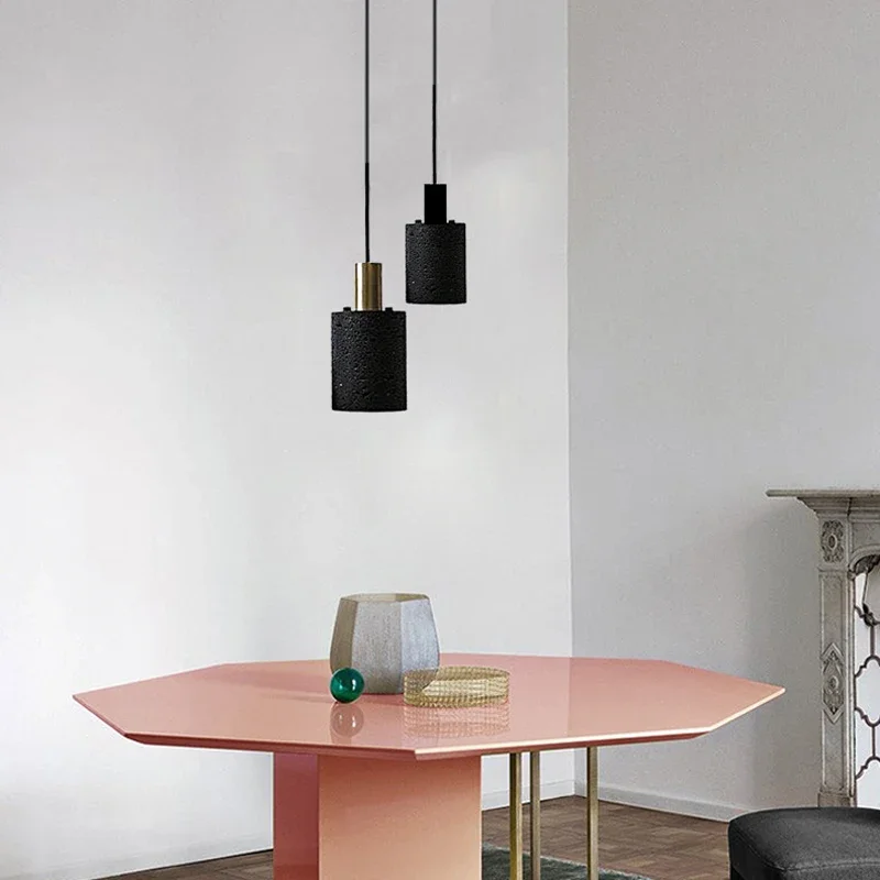 Modern Creative Personality Black Cave Stone Atmosphere Small Droplight Pendent Lamp