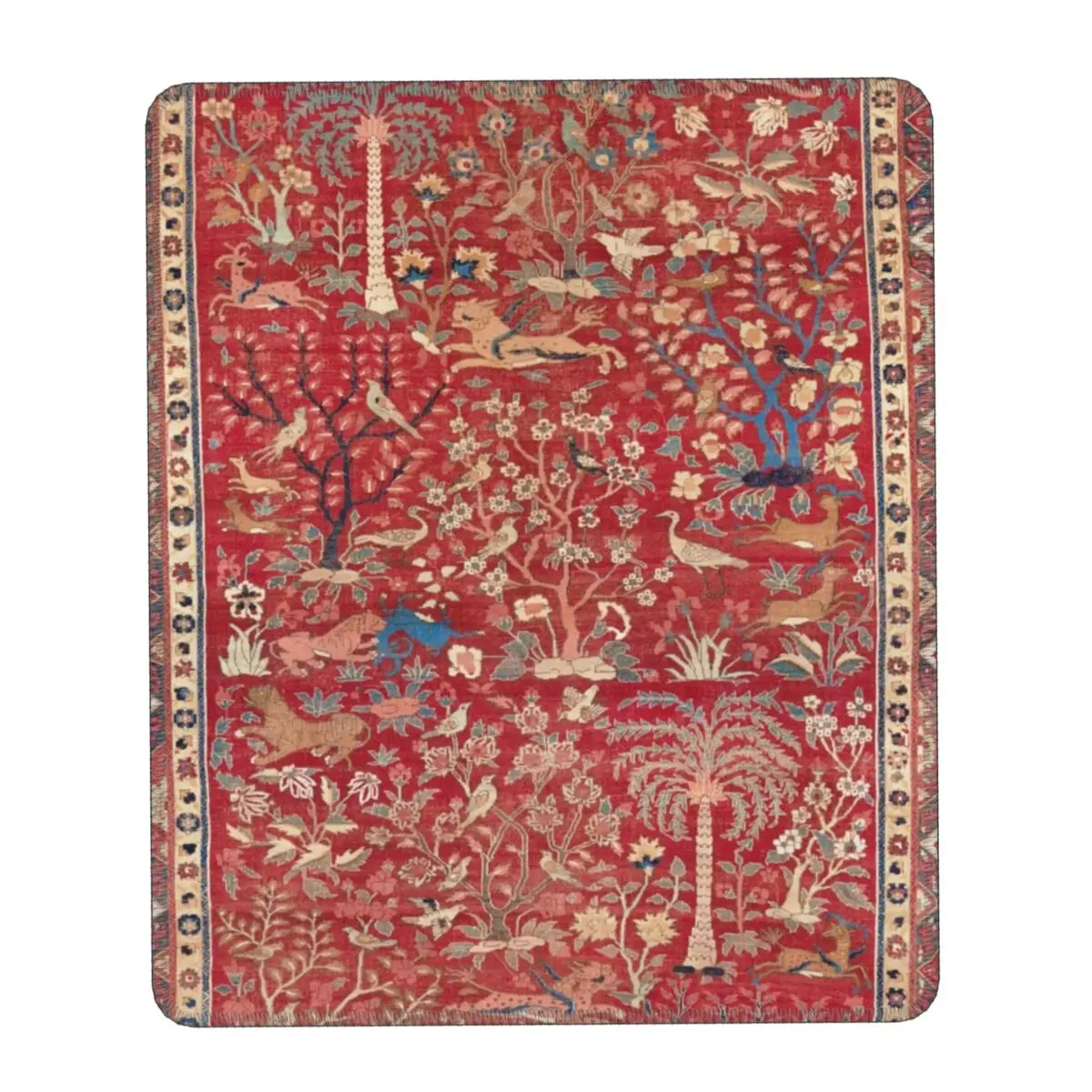 Antique Persian Carpet With Trees Birds Mouse Pad Non-Slip Rubber Base Gaming Mousepad Accessories Bohemian Office PC Desk Mat