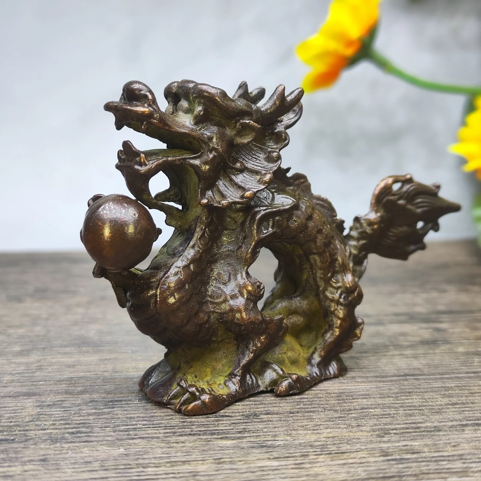 bronze sculpture ancient mythical creatures ancient beast good fortune dragon