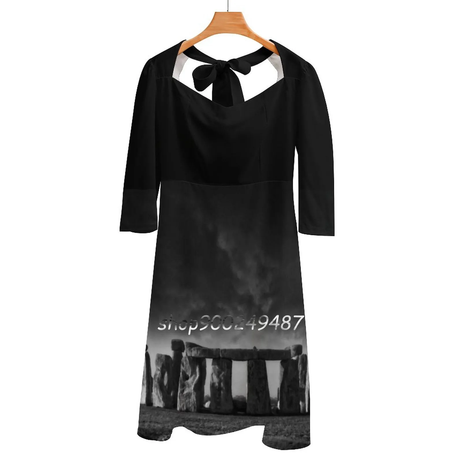 

Stonehenge Monochrome 3 Sweetheart Knot Flared Dress Fashion Design Large Size Loose Dress Color Colour Texture Hdr Detail