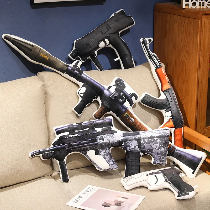 

Креативные боевые обычные огнестрельные оружие, противоударные пистолеты, плюшевая игрушка, детская игровая кукла, подарок на день рождения для парня