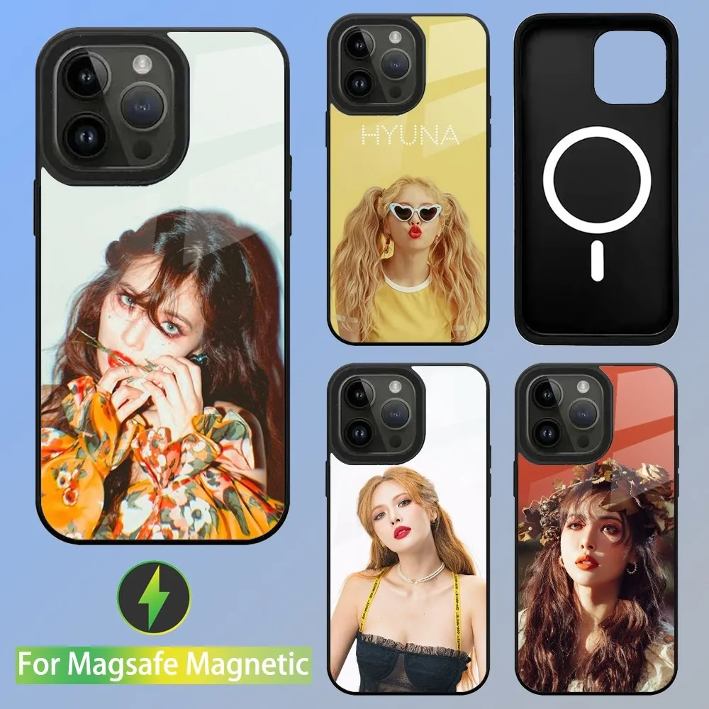 Singer Kim H-HyunA Phone Case For iPhone 15,14,13,12,11,Plus,Pro,Max Mini Magsafe Magnetic Wireless Charging