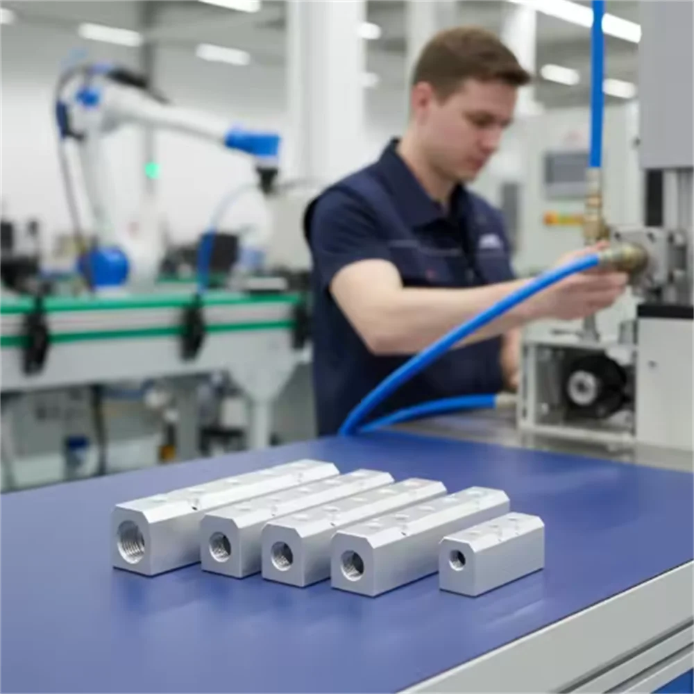 30x30 Pneumatic Air Manifold Block G1/2 Inlet G1/4 Outlet 2-10 Position Splitter for Gas Distribution