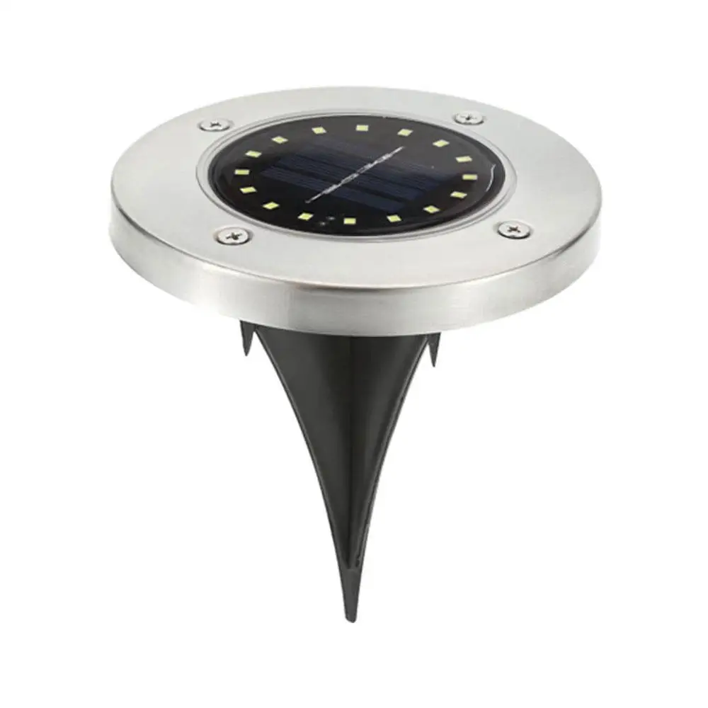 Solar Power Ground Lamp Buried Light Disk Lights Path Way Street Gutter Pathways 16 LED Outdoor Security Walkways Eco-Friendly