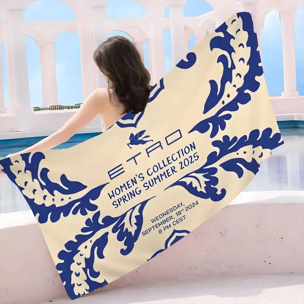 Klassisches Design E-Etro Mikrofaser-Strandtuch, saugfähig, schnell trocknend, weiches Yoga-, Schwimm-, Resort- und Bergsteigertuch