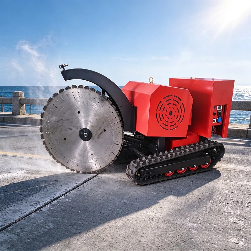 Crawler Type Electric 2‑in‑1 Diamond Wire Saw Road Cutter Heavy‑Duty Concrete Cutting Equipment