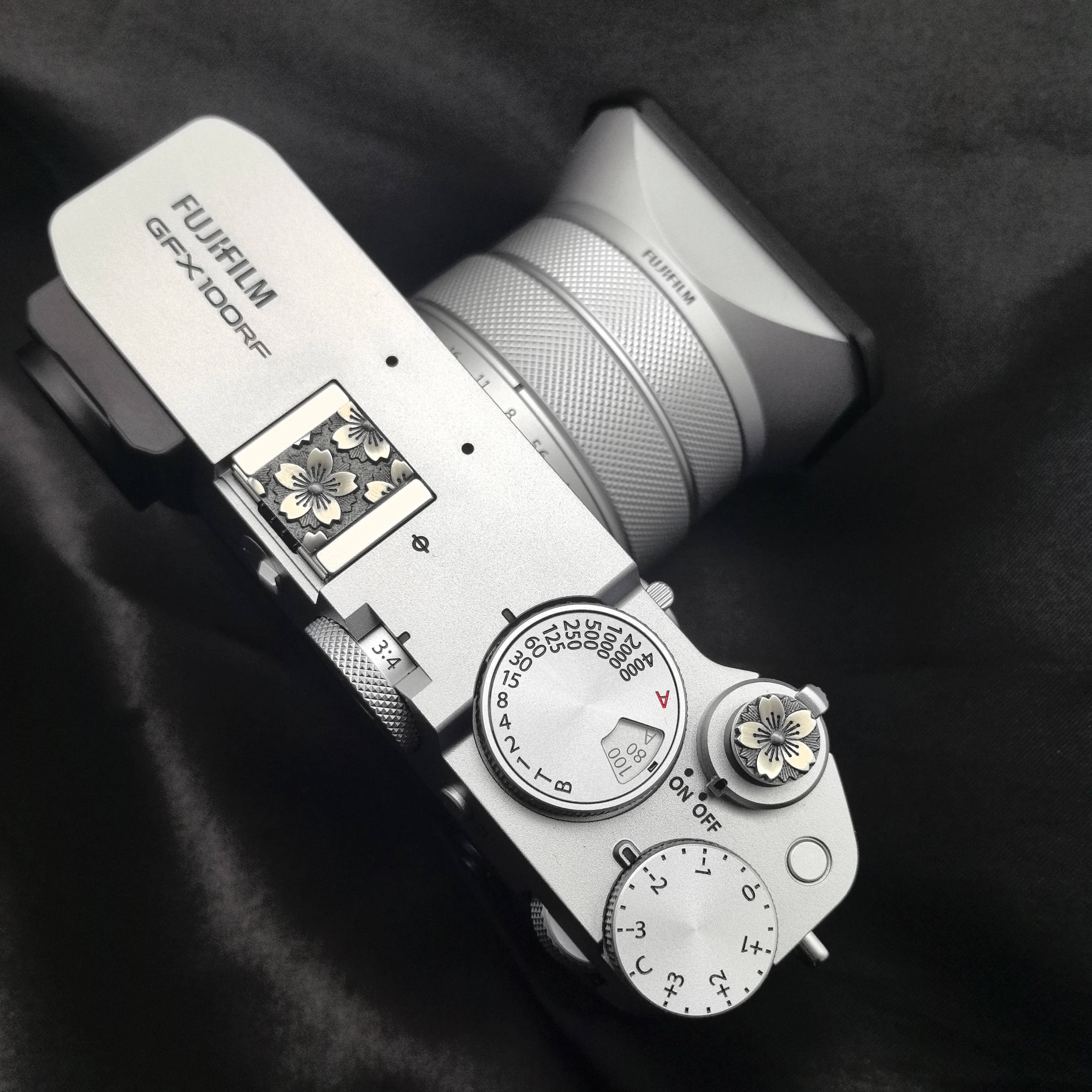 Fujifilm GFX100RF botón de obturador tapa de zapata para Nikon ZF Leica Q3 Sakura accesorios decorativos de cobre sólido en relieve para cámara