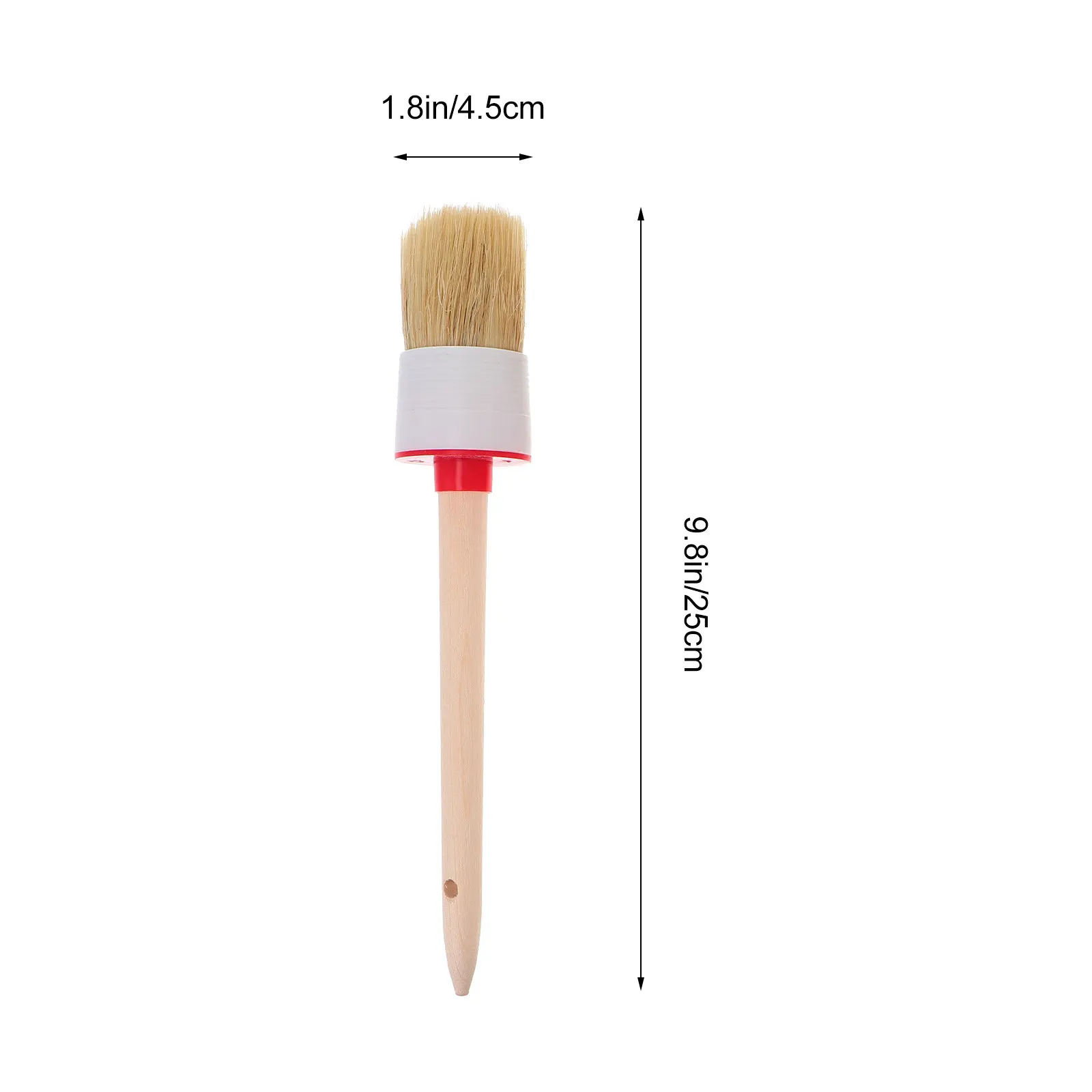 6Pcs Wood Handle Paint Brushes Premium Bristle Set for Home Cleaning Furniture Renovation Car Detailing Varnish Acrylic Stain