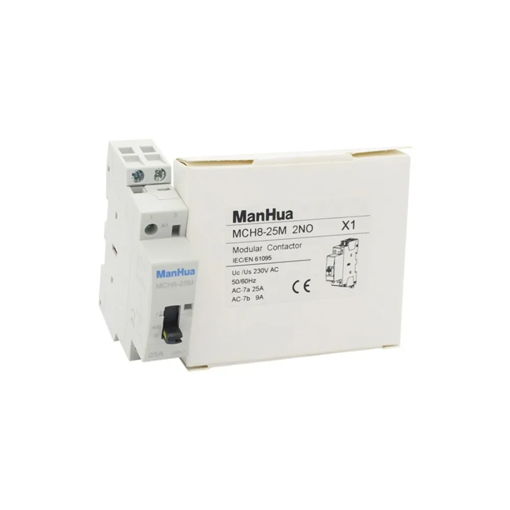 ManHua Din rail Manual Control Switch MCH8-25M 2P 25A 2NO/1NO+1NC 220V/230V 50/60HZ