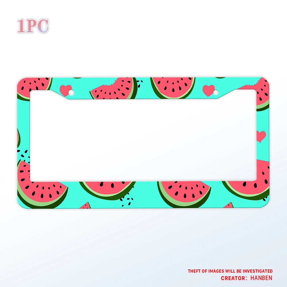 

Summer cartoon watermelon pattern license plate holder, aluminum matte license plate holder, suitable for American vehicles
