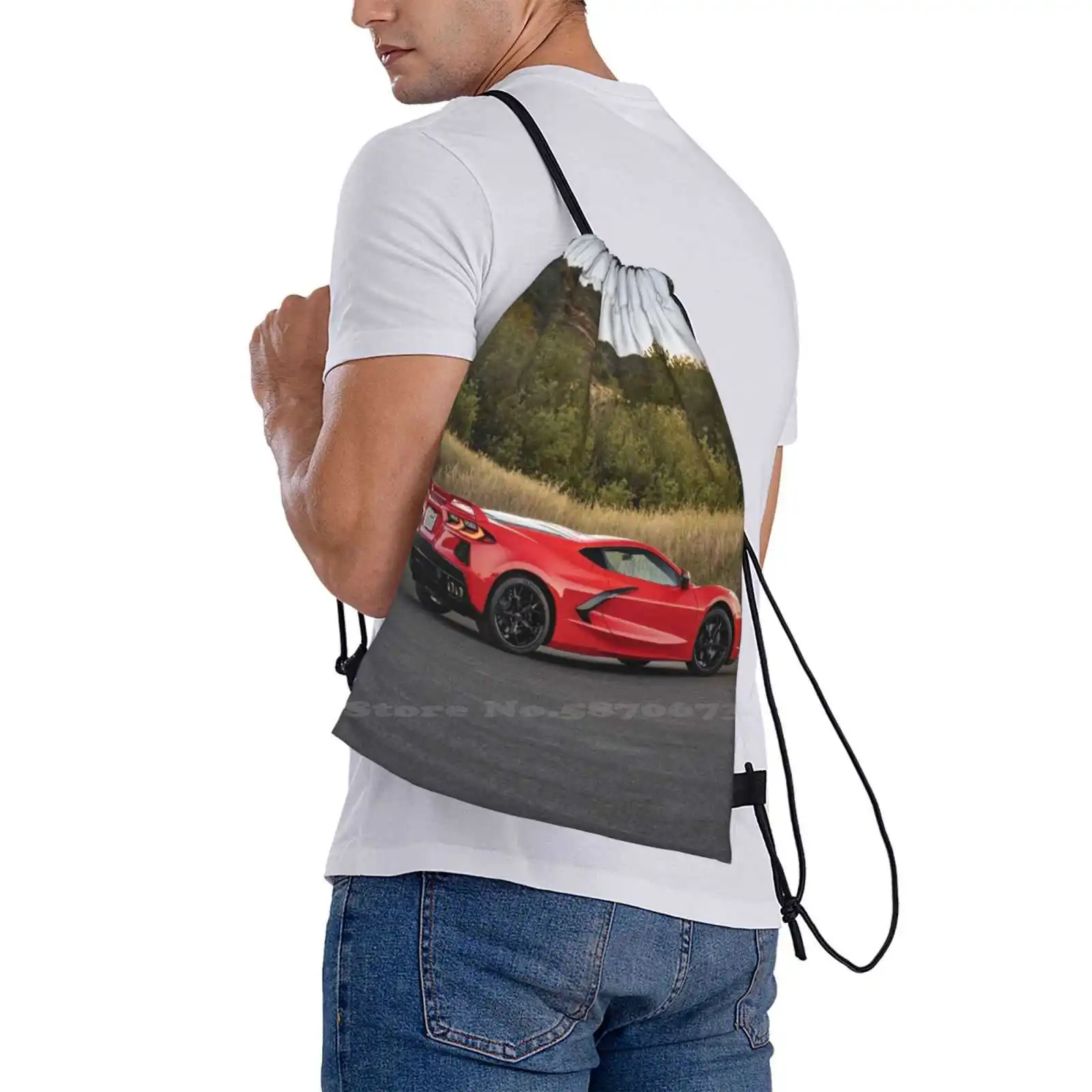 American IconC8 Stringray V8 mochila, 3D Print Design, bolsa de estudante, carros esportivos, supercarro, hipercarro