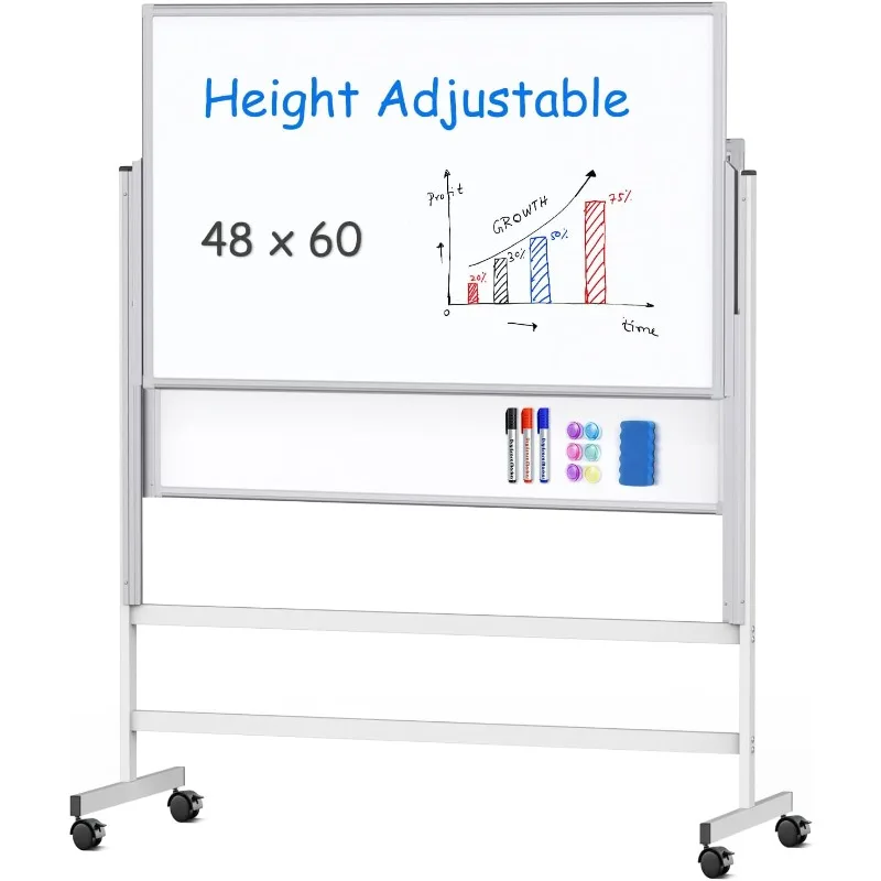 

Dry Erase Whiteboard Height Adjustable, Easel Stand Rolling White Board on Wheels for School Office Home