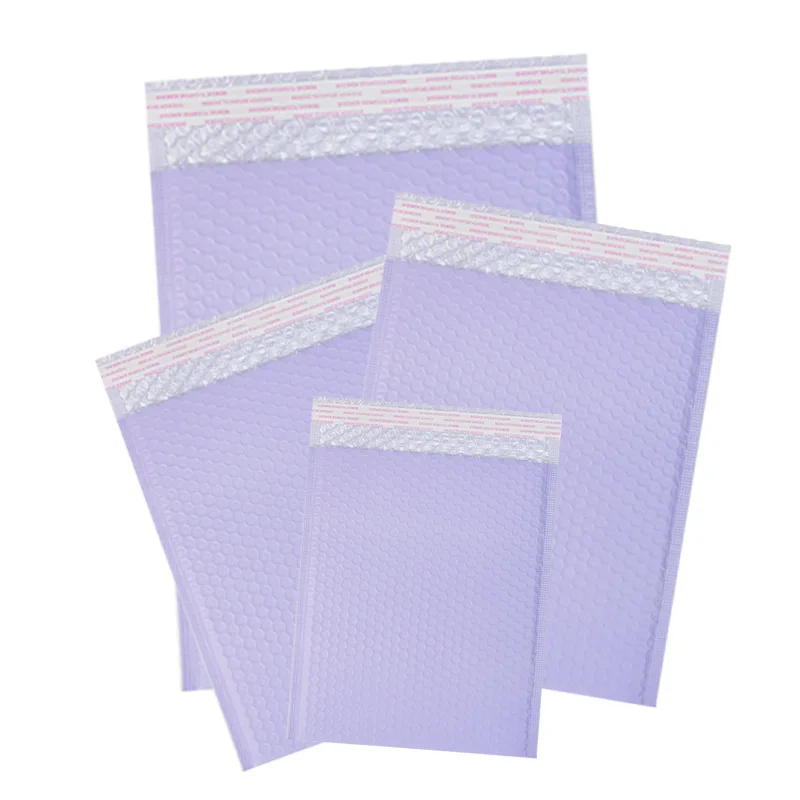 15 Sizes Business Bubble Bag Light Purple Plastic Film Bubble Envelope Shockproof Packing Bubble Mailers Gift Courier Bag 50Pcs