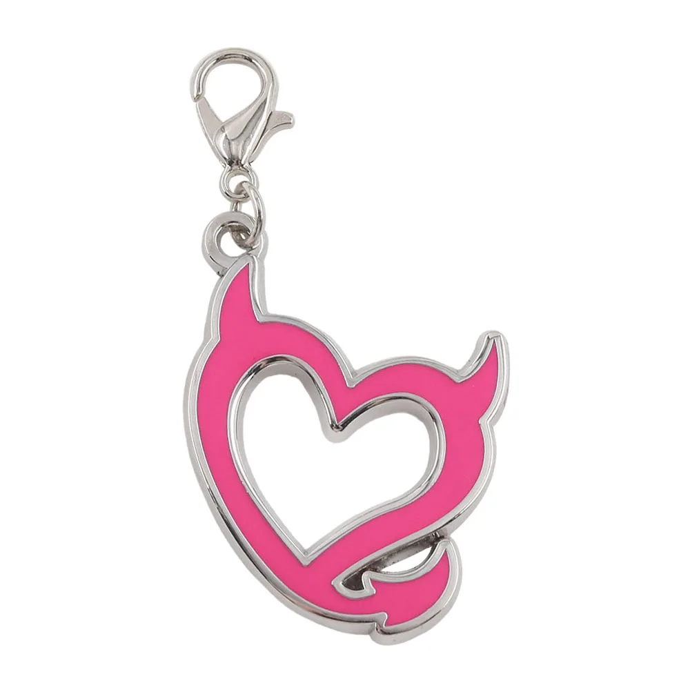 Bad Girls Club Heart Keychain Pink Devil Heart Logo Keyring Reality TV Merchandise Y2K Aesthetic Bag Charm Pendant Fans Gift
