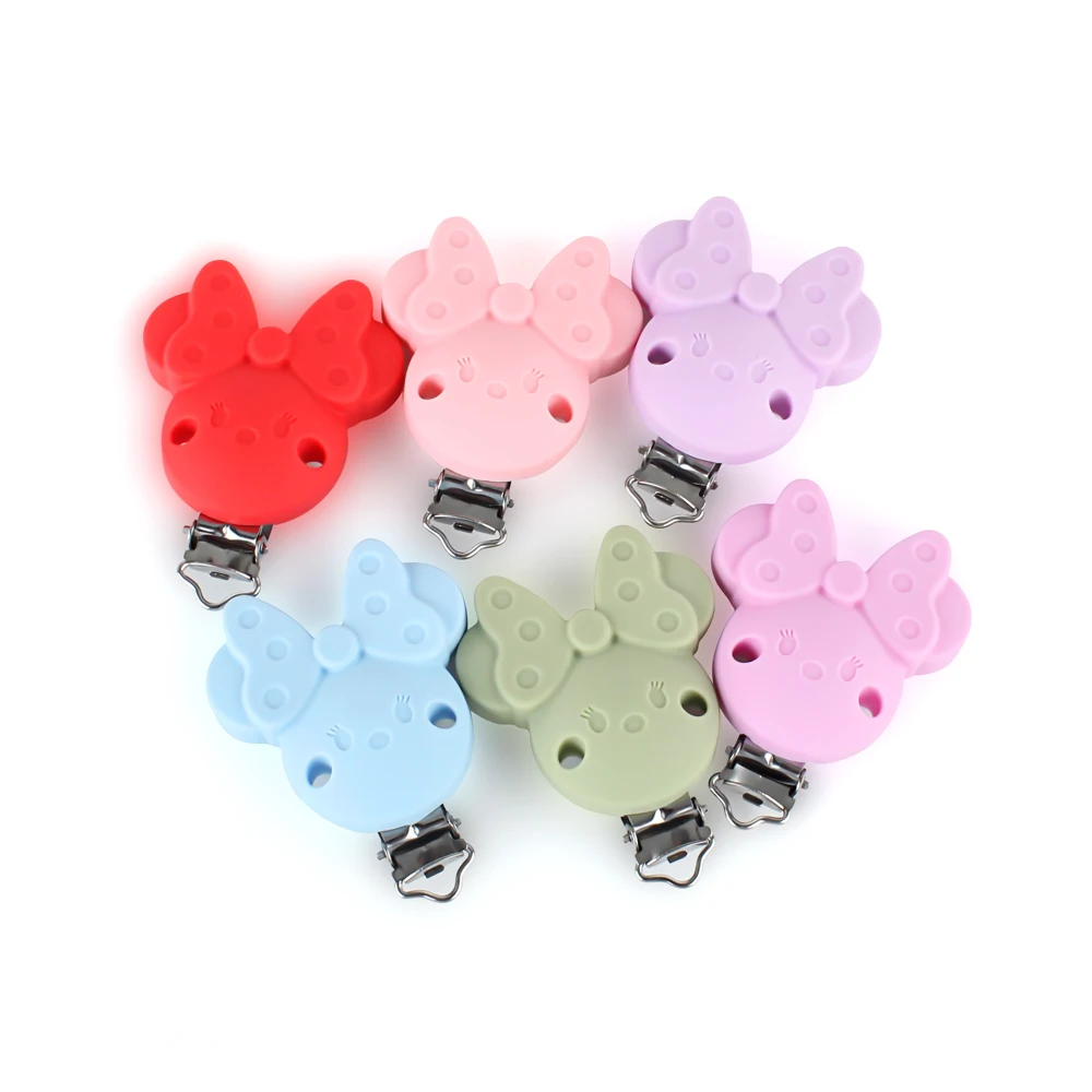 3Pcs/Set Baby Teethers Silicone Beads Mouse Pacifier Clips Set BPA Free Teething Molar Accessories For Pacifier Chain Making