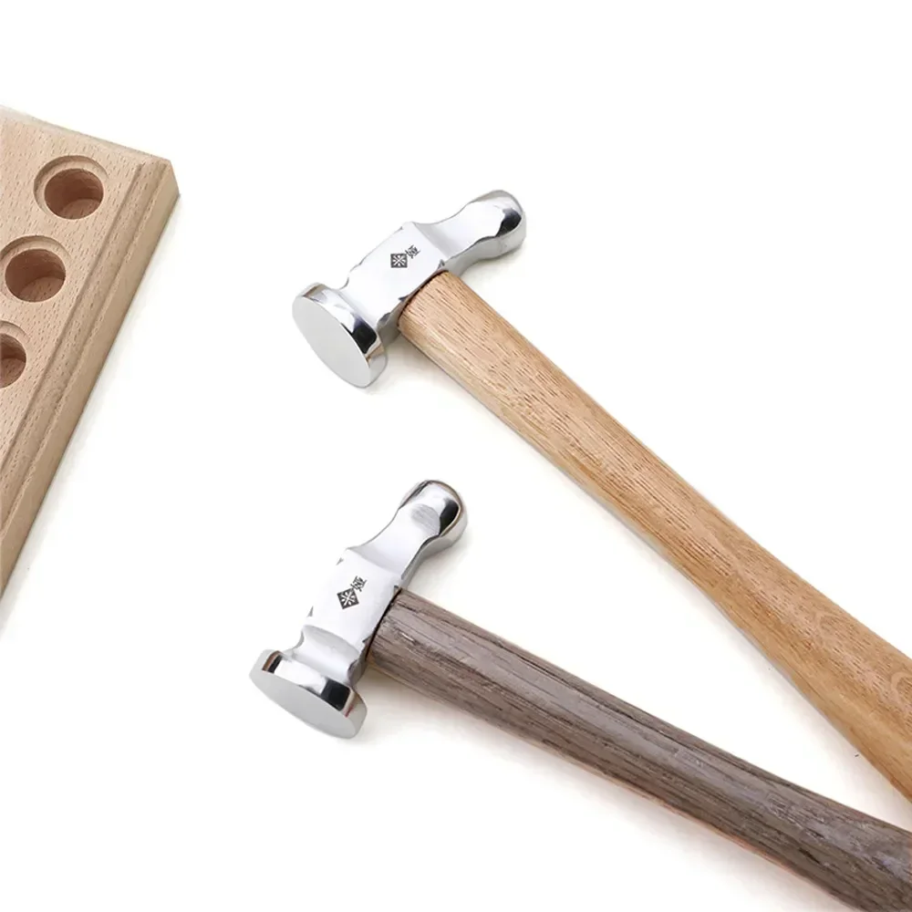 Creative Hammer Mini Wooden Hammer Stainless Steel Multifunctional Manual  for Leather Jewelry Round Head DIY Hammer