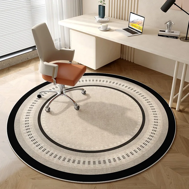 

Round Carpet Bedroom Non-slip Wear-resistant Study Swivel Chair Floor Mat Living Room Rug Soundproof Home Decoration Minimalist