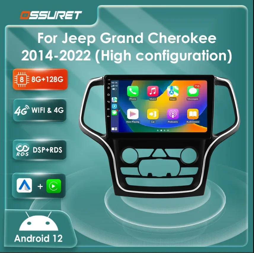

10.1"Carplay Android Auto Car radio For Jeep Grand Cherokee WK2 2014-2022 multimedia player 2DIN car intelligent systems Stereo