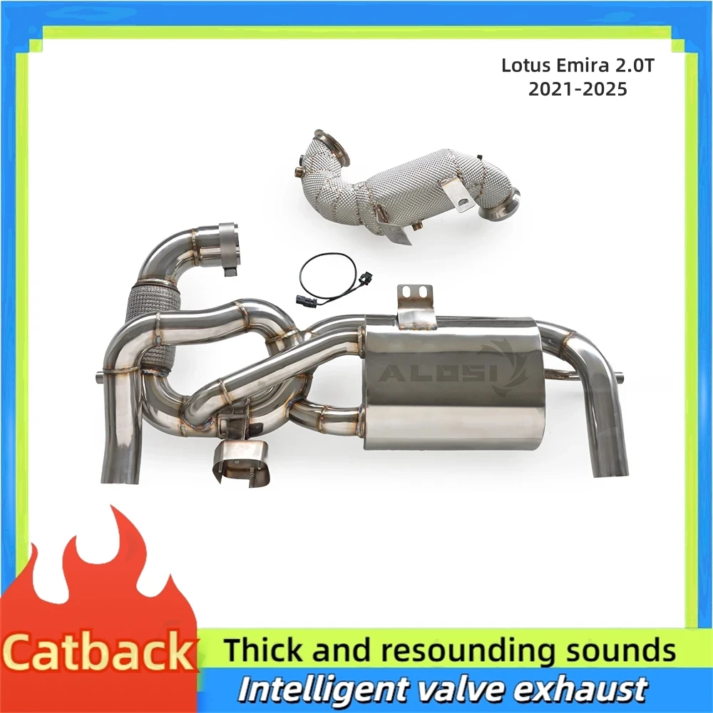 

Водочная труба из нержавеющей стали для Lotus Emira 2.0T 2021-2025, высокопроизводительная выхлопная система Cat Back с оригинальным клапаном