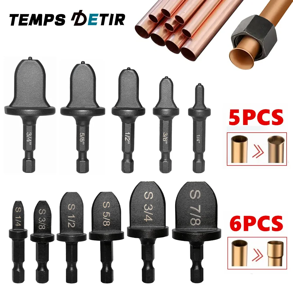 11PCS Tube Pipe Expander Hexagonal Handle Metal Copper Pipe Takeover Tool Air Conditioner Repair Electric Drill Bit Flaring Tool