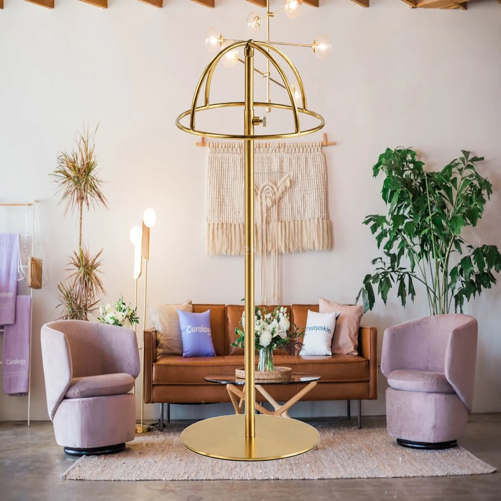 Hat Rack Display Stand with Sturdy Circular Base Adjustable Hat Hanger Storage for Retail Shop Dressing Room Home Organizer