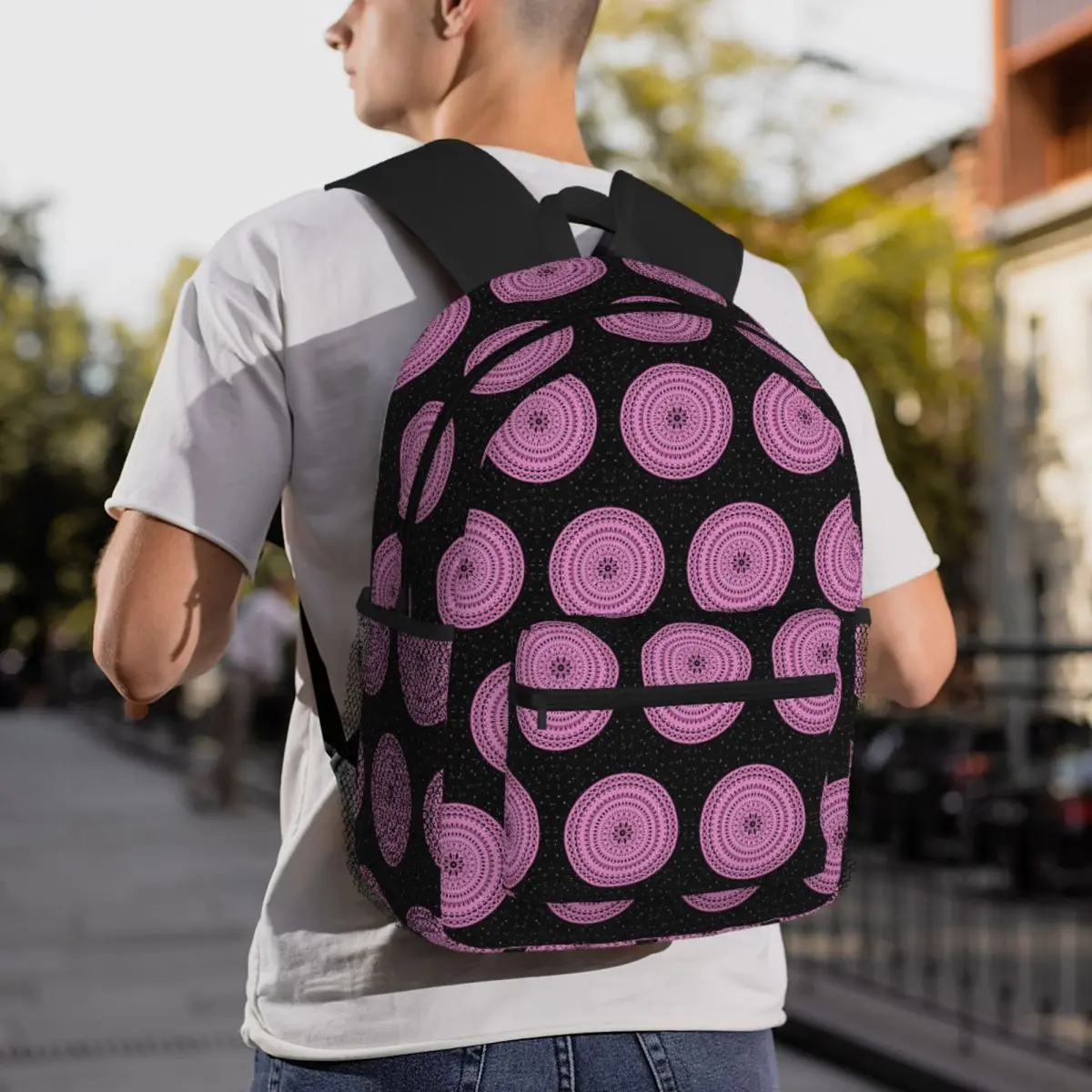 Sakura Dreamscape Mandala Blossoming Tranquility In Cosmic Bloom Zaino Borsa da scuola Escursionismo Viaggio Zaino Bookbag Borse a tracolla