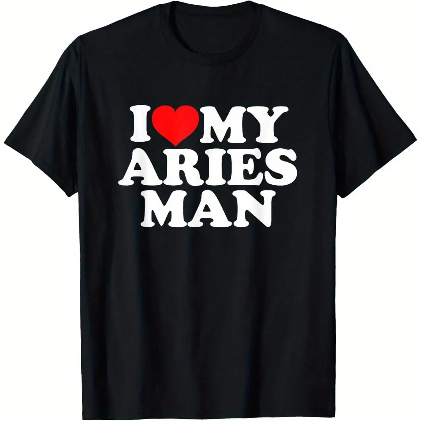 2025 New Men's Pure Cotton T-shirt: I Love Aries Men, Comfortable, Breathable, High-quality, Beach Travel, Party, Instagram 2K