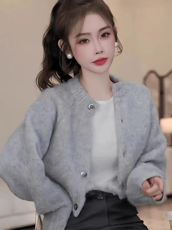 

2026 Spring New ey Knitted Sweater Coat Women Soft Cozy Open Cardigan Top Trendy Unique Comfortable Commute Sle Loose Fit