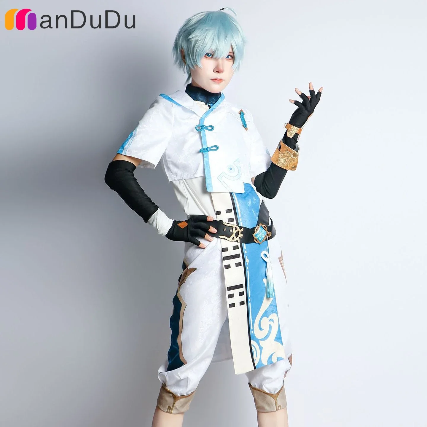 Game GenshinImpact Chongyun Cosplay Costume Role Play Comic Con Uniform Hallowmas Party Wigs Animation Prop