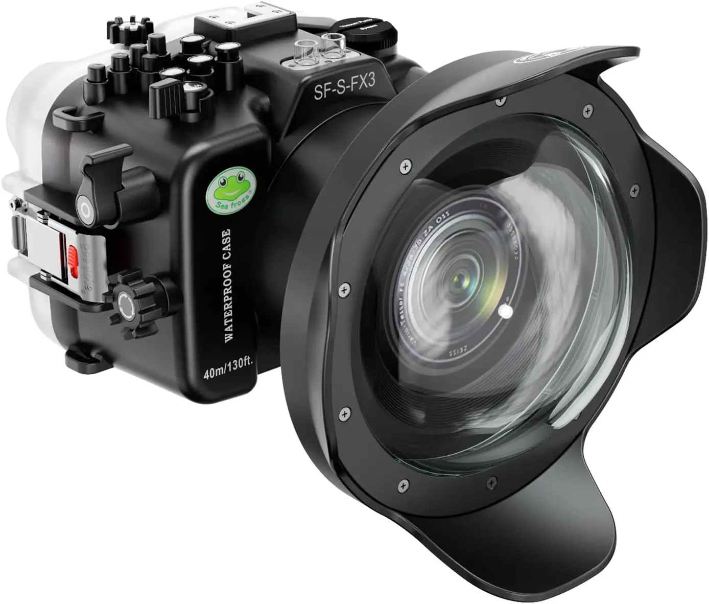 Waterproof housing WPC-FX3 Dive 40m/130ft Work for Sony FX3/FX30 with16-35mm f4.0 ZA OS,16-35mm f2.8 GM,24-70mm f4.0 lens