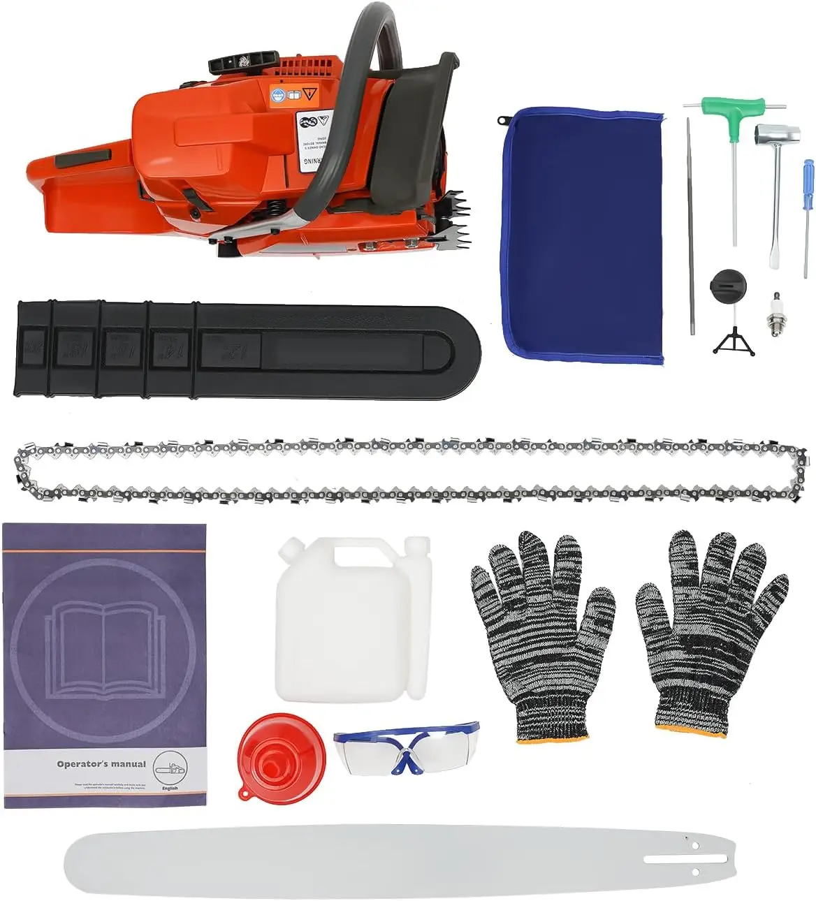 71Cc 2-Stroke Gas Powered Chainsaw 28 Inch Handheld Cordless Petrol Chain Saw For Tree Wood Cutting Ranch And Farm Work