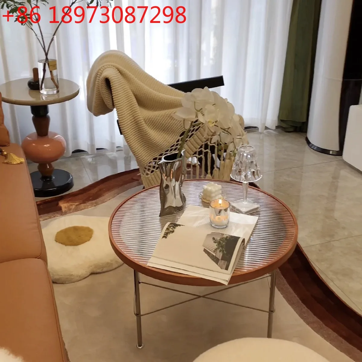 

Круглый журнальный столик в скандинавском стиле в стиле ретро, стеклянный маленький круглый столик для гостиной