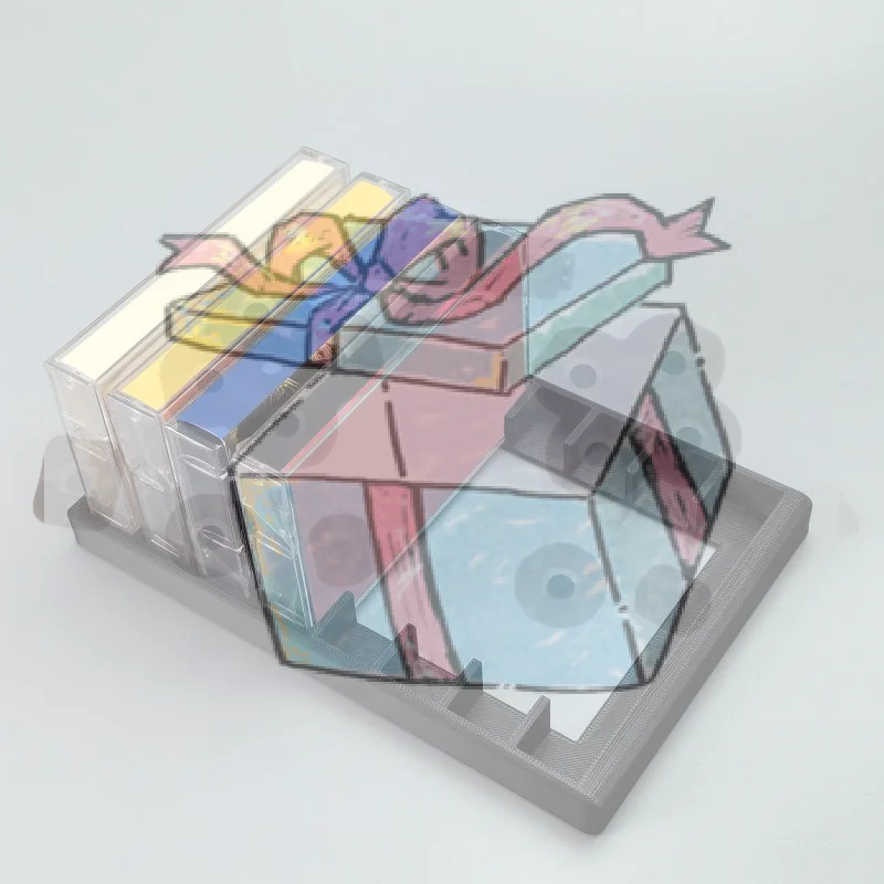 Estante de almacenamiento para cintas de casete, soporte para cintas de casete de audio, organizador de cintas de casete con 8 ranuras en total, para estudio y escritorio, 1 unidad