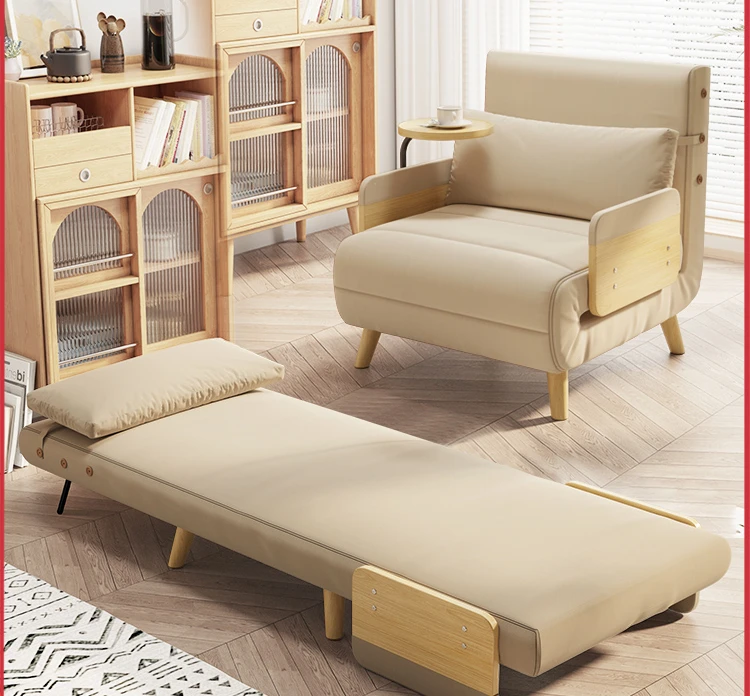 

Sofa bed folding dual-purpose single person Japanese style fabric small unit living room folding bed nap cute internet