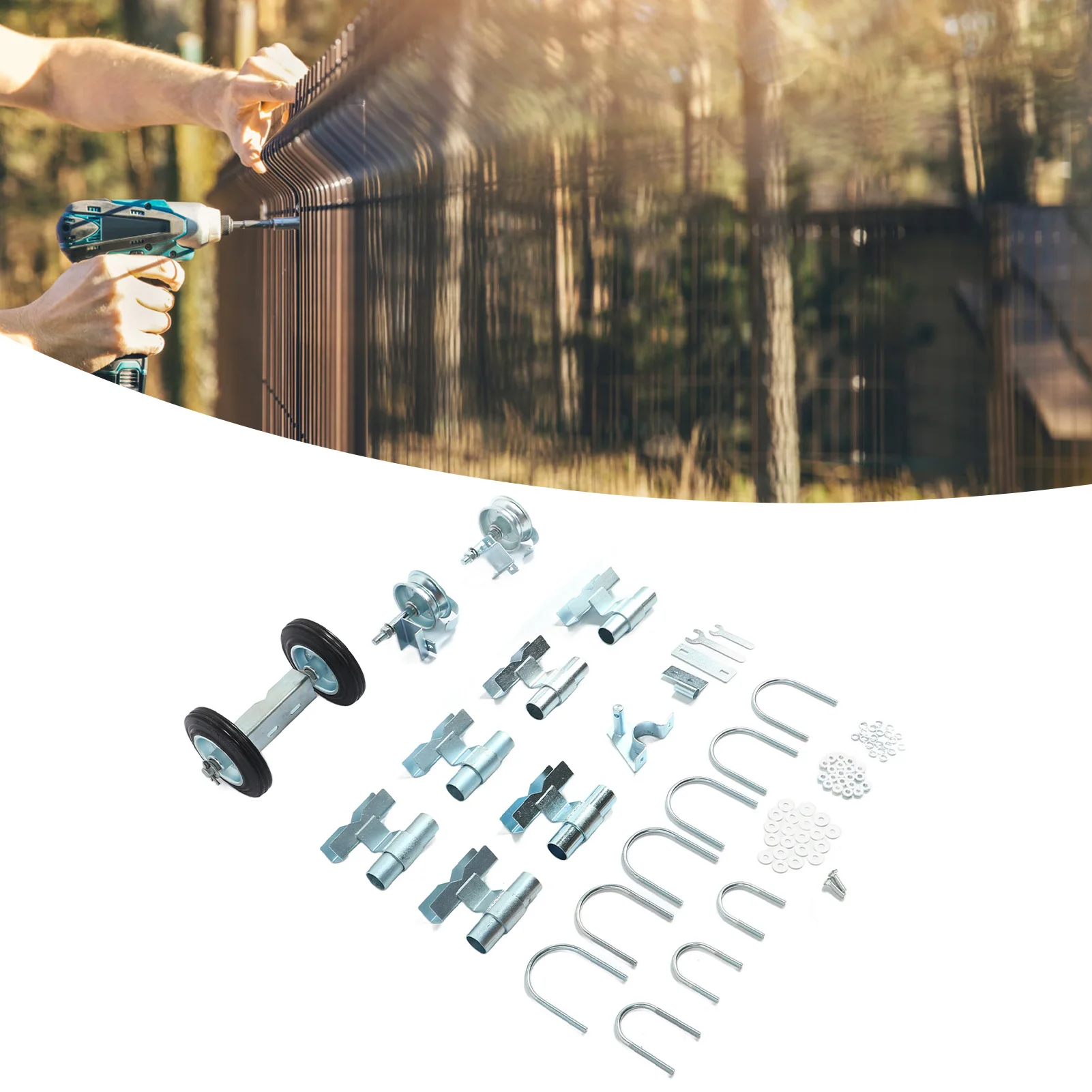 Rolltor Wheel Carrier Rolling Chain Link Gate Wheel Kit Yard Gate Wheel Rut Runner Set für Farm Grass Land