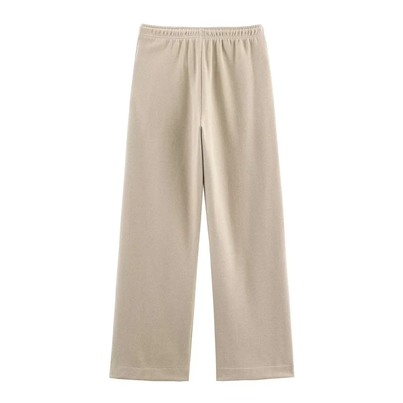 Conjunto de sudadera con capucha y pantalones de pierna ancha de tela suave para mujer, ropa deportiva informal, nuevo conjunto de dos piezas para otoño 2025