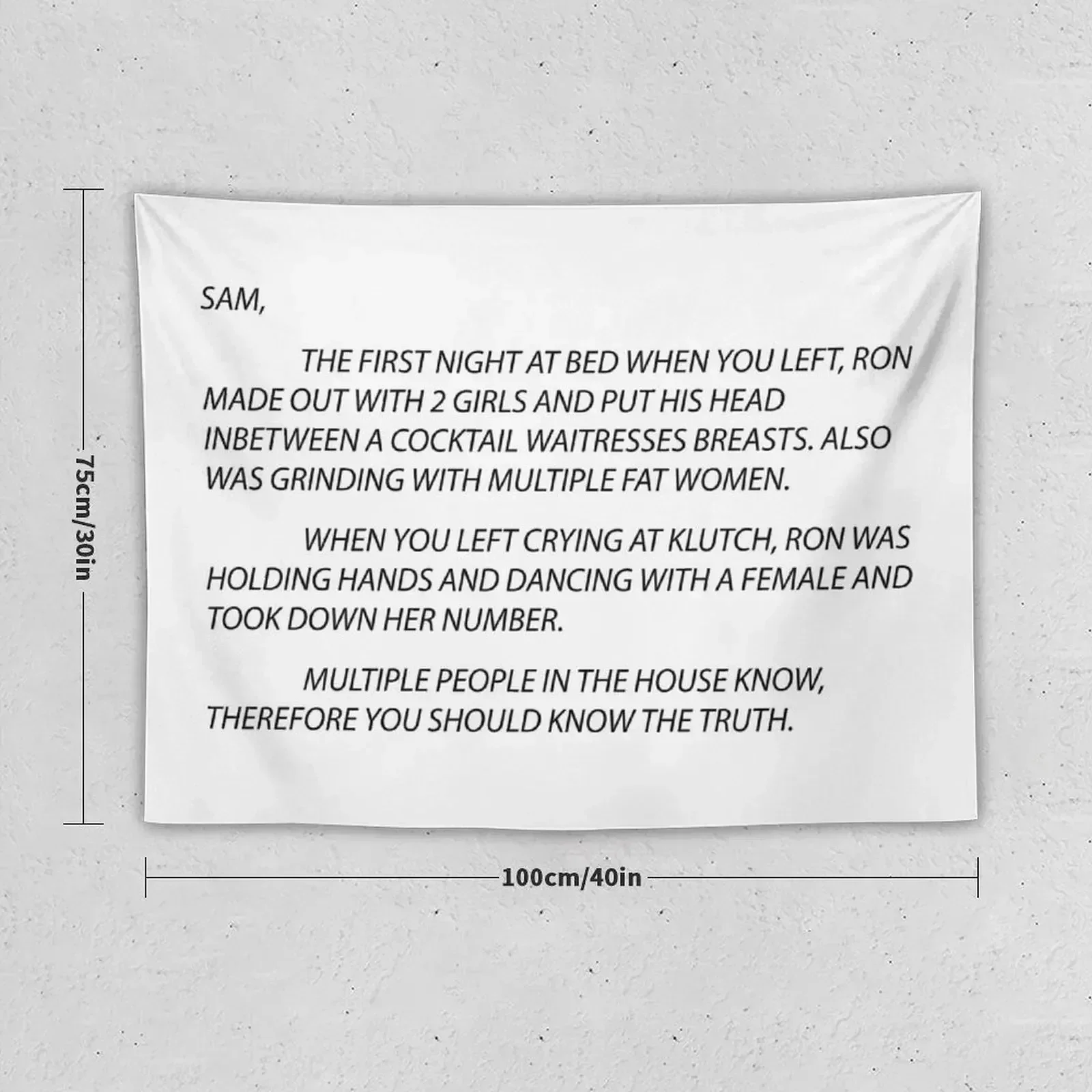 Anonymous Letter Sammi Tapestry Bathroom Decor Anime Decor Tapestry