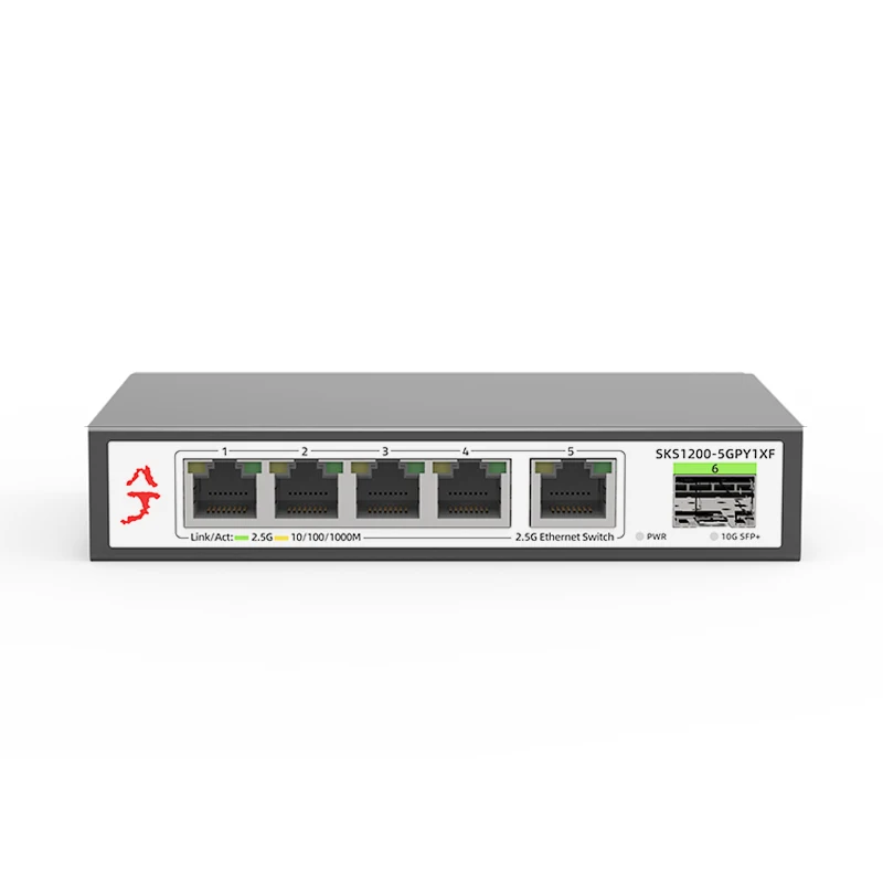 XikeStor 2.5Gb Ethernet Switch 5 x 2.5G RJ45 + 1 x 10G SFP+ Unmanaged Switch Plug and Play