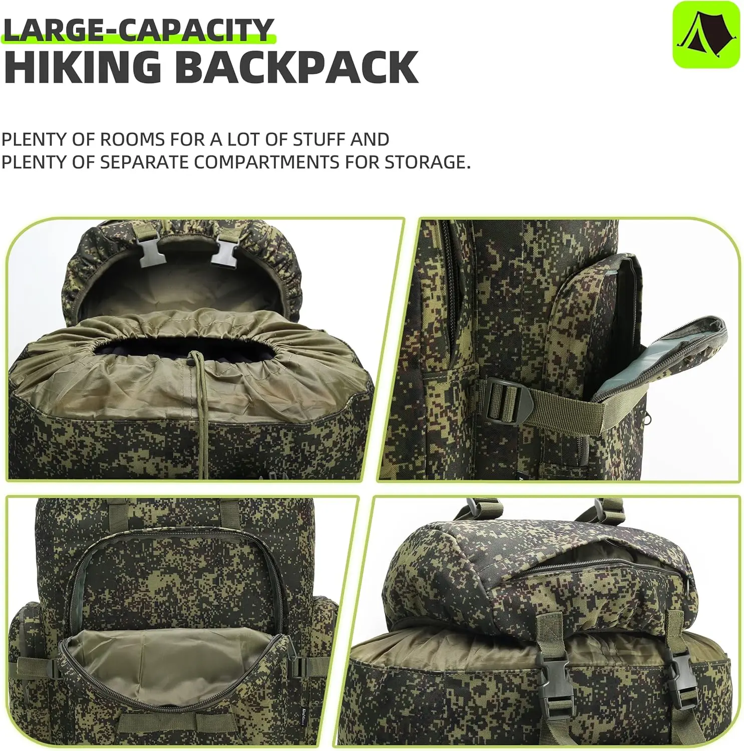 100L Camping Hiking Backpack Molle Rucksack Military Camping Backpacking Daypack