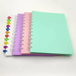Cuadernos de hojas sueltas coloridas A4 con disco de anillo de plástico, suministros de oficina escolar para estudiantes, cuaderno de encuadernación de papel con agujero De Seta