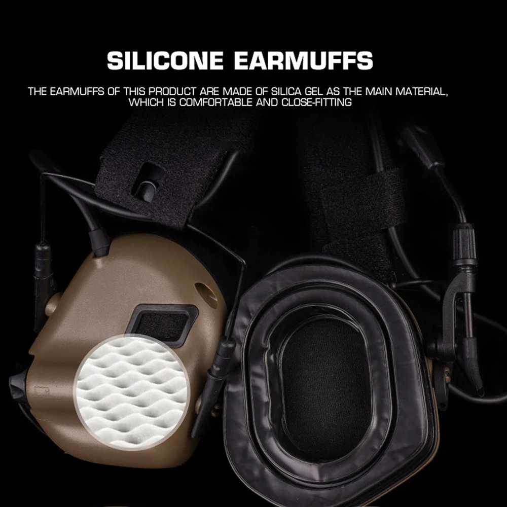 Taktische Headset 7,0 Upgrade Prozessor Pickup Noise Reduction Jagd Schießen Airsoft Hören Schützen Ohrenschützer Helm Montieren Getriebe